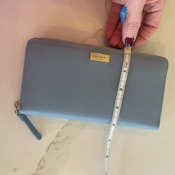 Kate Spade Light Blue Zip-Around Wallet - Picture 2 of 11
